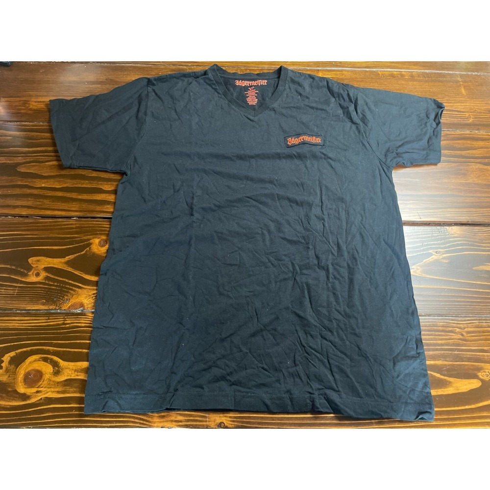 Jagermeifter Shirt, Men's Size XL, Black, Embroidered, Crew Neck